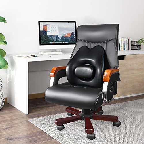 Lumbar Support Pillow With Adjustable Bracket, Memory Foam Lower Back Posture Cushion, Ergonomic Pu Leather Back Rest For Car Seat, Office Chair, Recliner, Wheelchair #TOP7