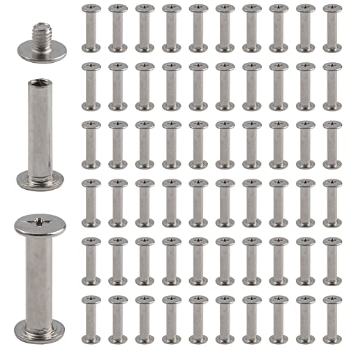 INCREWAY Vis Phillips, 60 jeux 5mm X 20mm nickelées Vis de fixation Chicago Vis à tête ronde cruciforme Poteaux Vis à clou Rivet Chicago, argenté