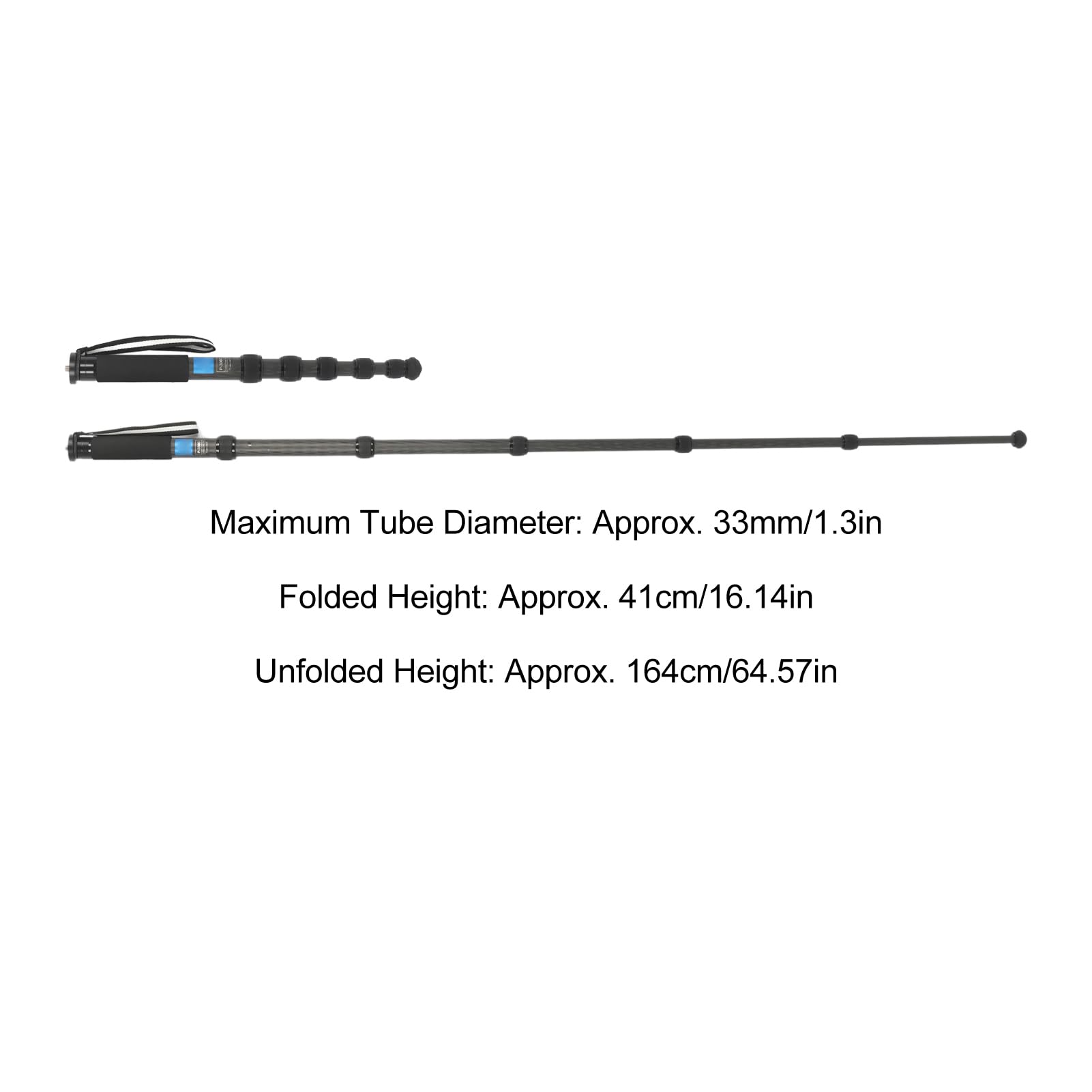 Yunseity Monopié de Fibra de Carbono de 64,57 Pulgadas, monopié para Cámara de 6 Secciones de Altonura con Tornillos de Conversión de 1/4 3/8 Pulgadas, de Fotografía para