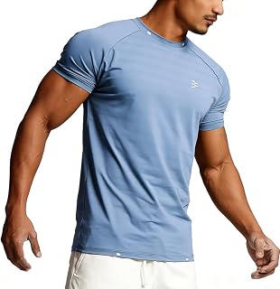 Men Slim Fit Quick Dry Athletic Gym T-Shirt, Moisture Wicking Top