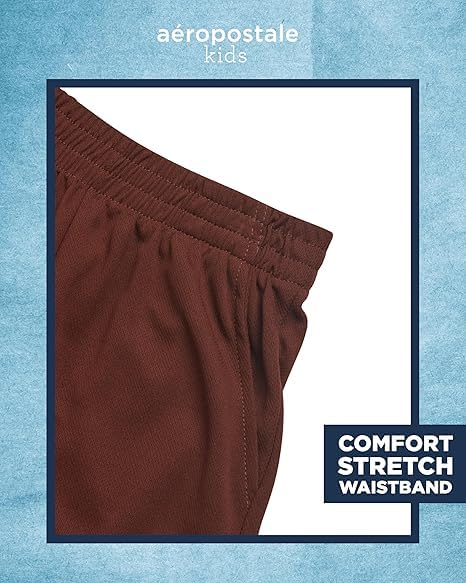 Image of AEROPOSTALE Boys Shorts Set 2 Piece Graphic Tee and Mesh Athletic Shorts | Poly-Cotton Graphic Tee, Pull On Mesh Shorts with Elastic Waist, Regular Fit