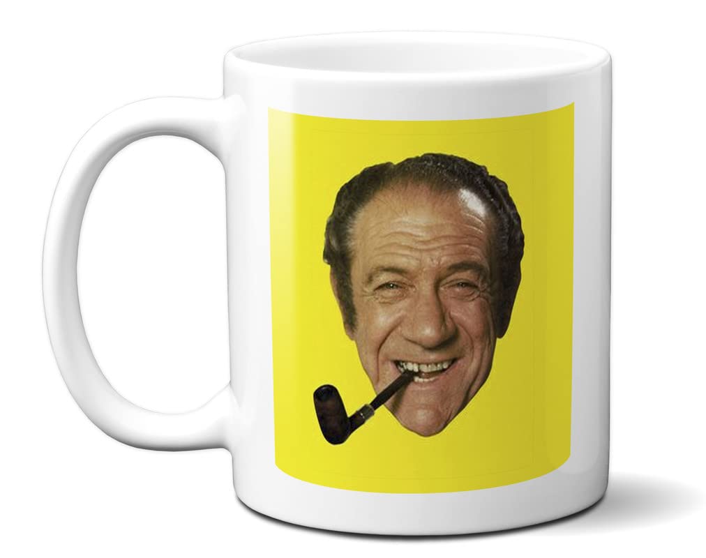 SID James - Smoking A Pipe - Yellow Background - 11oz Ceramic Mug
