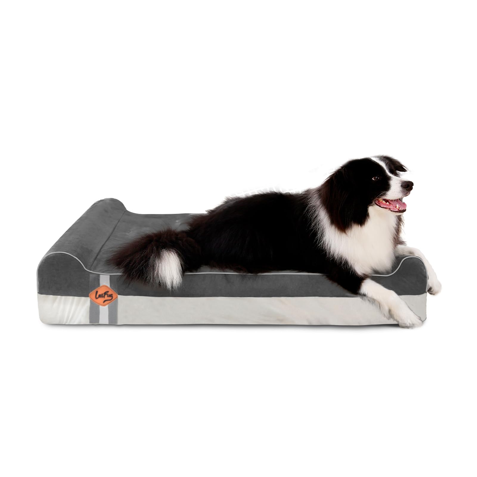 Laifug Orthopedic Dog Beds for Large Dogs,7" Memory Foam Dog Beds,Durable Water Proof Liner Removable and Washable, Nonskid Bottom, Grey 50"x36"x10"