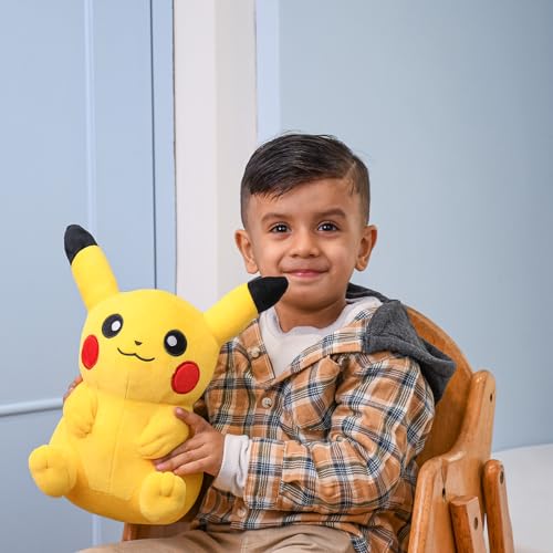 Image of Mirada Pokemon Pikachu Soft Plush Toy - 22cm | Official Licensed Stuffed for Kids, Boys & Girls | Super Soft Cuddly Character Toy for Fans | Ideal for Birthday Gifts /Christmas /Diwali