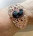 Jewels Victoriana Brown and Black African Lady Cameo Cuff Bracelet Rose Gold Filigree