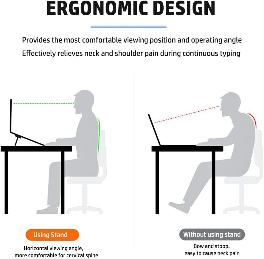 2PCS Foldable Laptop Stand, Portable Computer Keyboard Riser with 2 Adjustable Angles, Self-Adhesive Invisible Notebook Stand and Keyboard Lift for Desk(Silver) — view 4