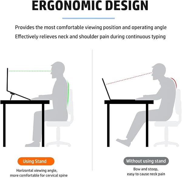 2PCS Foldable Laptop Stand, Portable Computer Keyboard Riser with 2 Adjustable Angles, Self-Adhesive Invisible Notebook Stand and Keyboard Lift for Desk(Silver) - 4