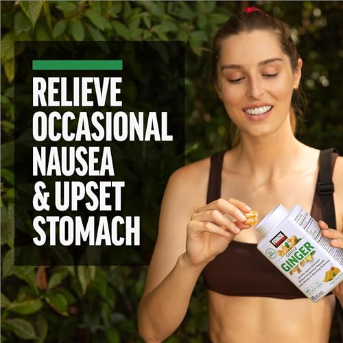 Force Factor Gentle Ginger Chews for Nausea Relief, Motion Sickness, and Morning Sickness, Ginger Supplement with Vitamin B6 for Digestive Support, Non-GMO, Honey-Lemon Ginger Flavor, 60 Soft Chews