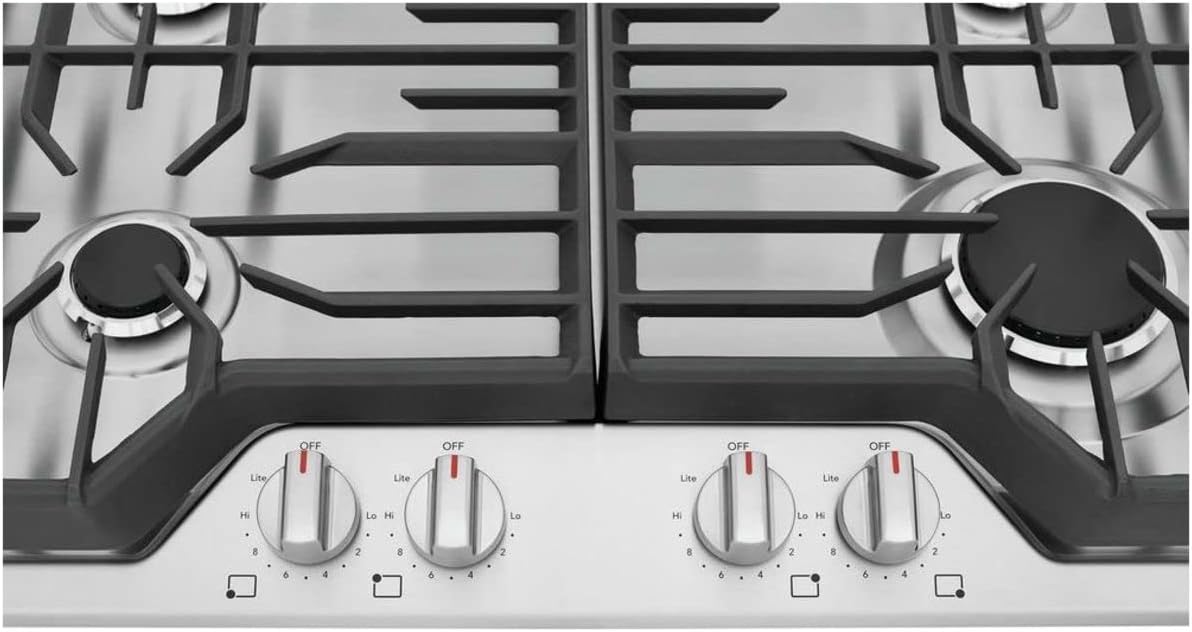 Frigidaire FCCG3027A 30 Inch Wide 4 Burner Gas Cooktop with Simmer Burner - Black