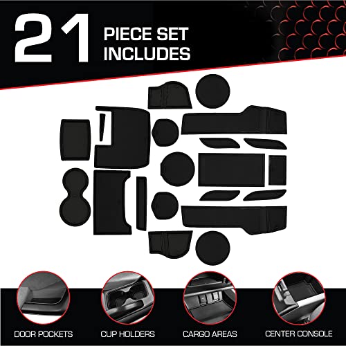 Cupholderhero For Honda Civic Accessories 2013-2022 Premium Custom Interior Non Slip Anti Dust Cup Holder Inserts, Center Console Liner Mats, Door Pocket Liners Set #TOP1