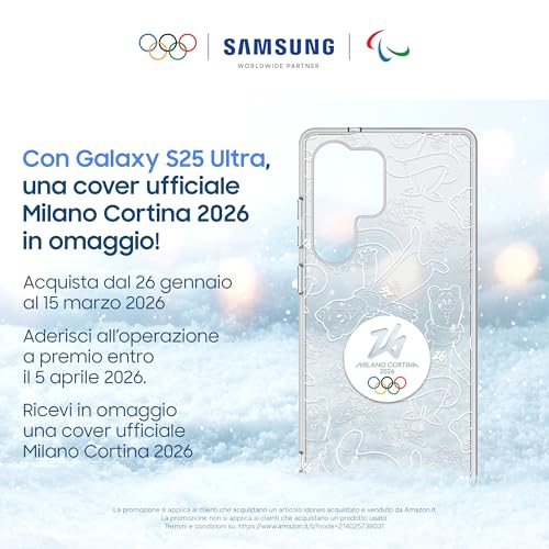 Galaxy S25 Ultra Smartphone AI, 3 anni di Garanzia del produttore, Display 6.9'' QHD+ Dynamic AMOLED 2X, Fotocamera 200MP, RAM 12GB, 256GB, 5.000 mAh, Titanium Black [Versione italiana] - Smartphone - Immagine 1