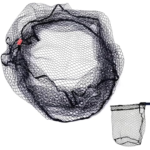 Rubber Coated Replacement Fishing Net Hook Resist for Landing Net Black Large Size 30x28x36inches Cover