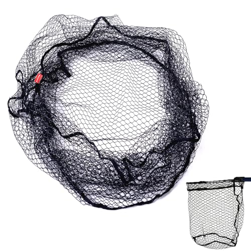 Rubber Coated Replacement Fishing Net Hook Resist for Landing Net Black Large Size
