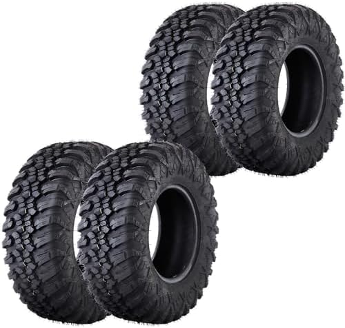 Lot De 4 Pneus + Chambres à Air 4.10/3.50-4 4PR - Parfait Pour Mini Pocket Quad, Tondeuse Autoportée Et Déneigeuse