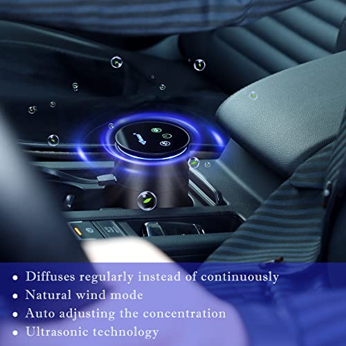 Autailors (Co-Branded Design) Ai Smart Negative Ion Car Aromatherapy Diffuser Long Lasting Car Air Fresheners With Portable Charging Luxury Car Accessories Gift Set Includes 2 Aromatherapy Scent #TOP5