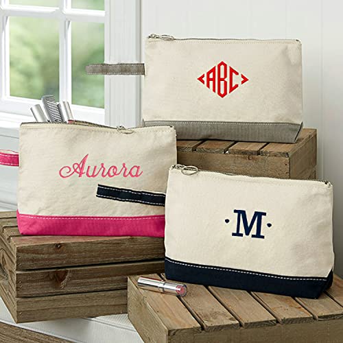 Personalized Cosmetic Bags Wristlet Tote - Monogrammed Handmade Bag - Personalized Bag - Fast Shipping - Custom Embroidered Tote - Great Gift For Women Bridesmaids Teachers Anyone! #TOP5
