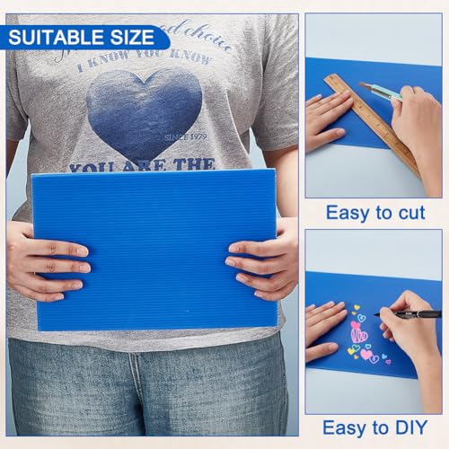 Image of AHANDMAKER 5 Pcs Blue Corrugated Plastic Sheets, 7.8x11.8 Inch, 3mm Thick Blank Yard Signs for DIY Crafts, Indoor and Outdoor Party Decor