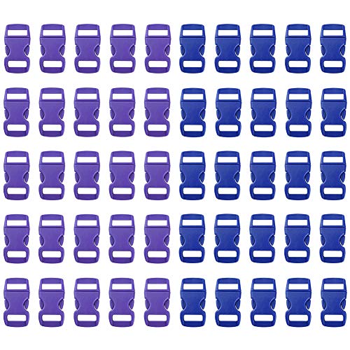 Jalan 50 pcs 15 mm Boucles à dégagement latéral, Fermoir de Ceinture pour Bracelets Paracord, Collier de Chien, Sangle, Sac à Dos, Tente