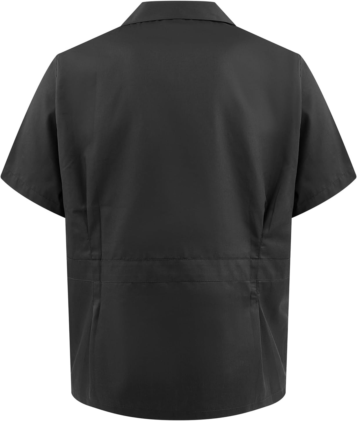 TopTie Unisex Zip Front Smock Short-Sleeve Zippered Work Shirt Utility Jacket - Image 7