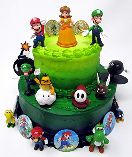 Mario Brothers Birthday Party 22 Piece Mario Birthday Cake Topper