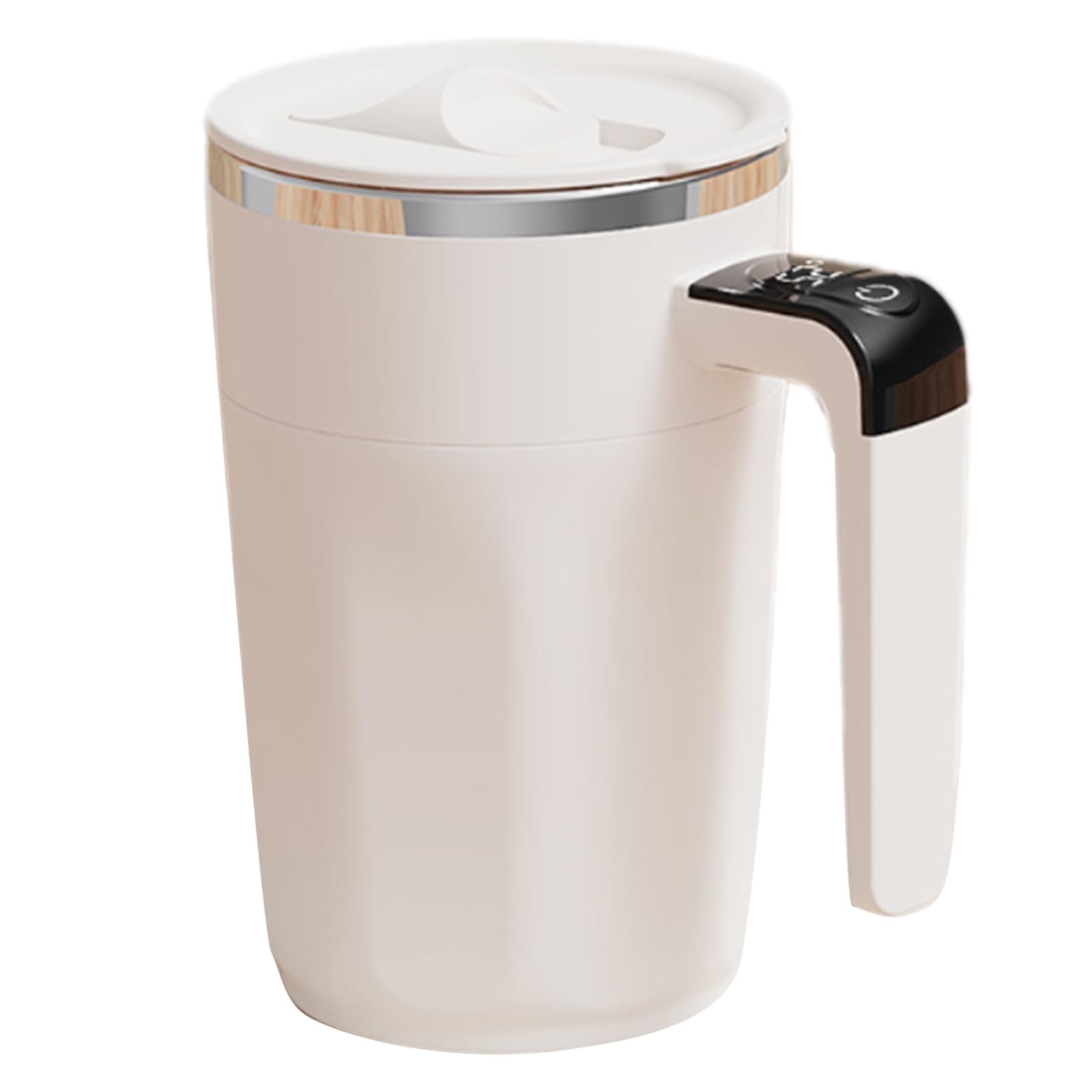 MICFENY Automatic Stirring Mug LED Temperature Display Rechargeable Rotating Magnetic Coffee Mixing Cup for Home Use