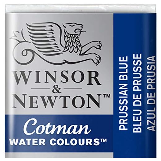 Winsor & Newton Cotman Acuarela En Pastilla, Azul de Prusia, 1,9x1,6x1,1 cm