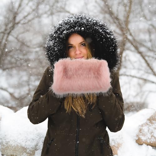 LIOOBO Muffs De Mão De Sintética: Luvas Femininas Mais Quentes De Inverno Muffs Quentes De Inverno A