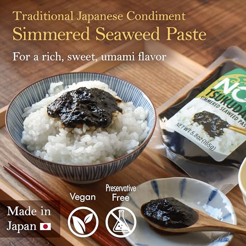 YAMASAN KYOTO UJI Japanische Nori Tsukudani – gekochte Algenpaste, umami und süß, vegan, fettarm, vielseitige Würzpaste für Reis und verschiedene Gerichte, hergestellt in Japan, 165g