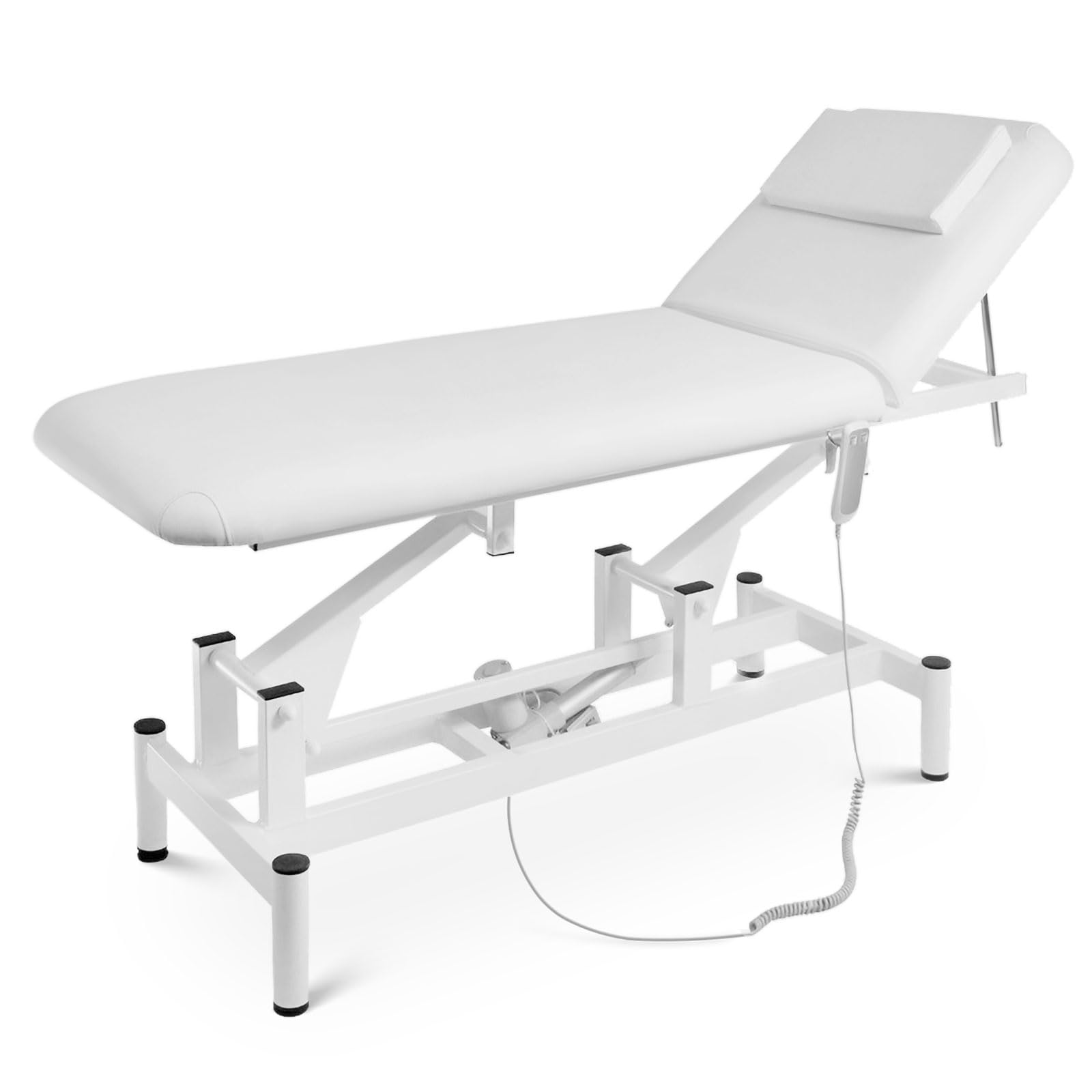 physa Lettino estetista - 50 W - 150 kg - Bianco Poltrona pedicure Lettino da massaggio Lettino elettrico estetista Poltrona tattoo