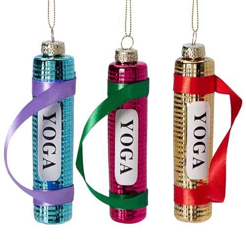 Glas Christbaumschmuck Set – lustige Baumhänger mit Glitzer,...