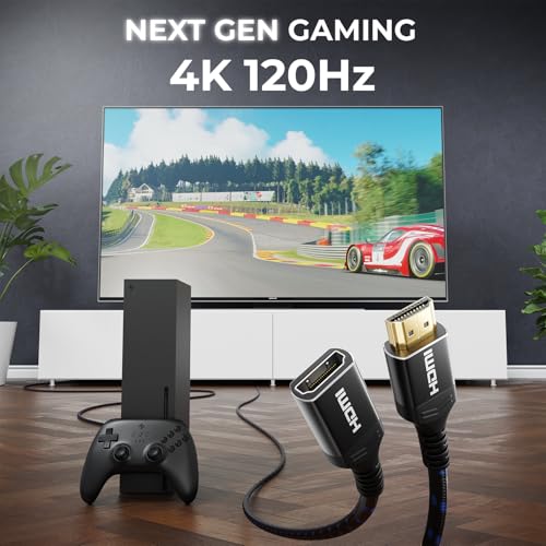 deleyCON 3,0m 8K HDMI 2.1 Verlängerungskabel - für TV, Monitor, PS4, PS5, Xbox, Dolby Atmos Soundbar eARC HDR10+ 48Gbps Kabel Verlängerung Kupplung Adapter - 8K@60Hz, 4K@120Hz/144Hz, 2K@240Hz