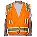 RUGGED BLUE ANSI Class 2 Two-Tone Surveyor Safety Vest | Made of Premium Polyester Tricot Material | Reflective Vests with Mesh Back and Contrasting Trim | High-Vis Orange