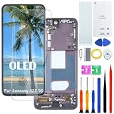 Display Schermo per Samsung S22 5G OLED nero con cornice