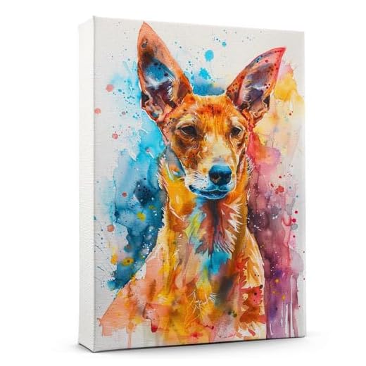 HTT Portuguese Podengo Pequeno Dog Wall Art Farmhouse Decor Poster Printed Portuguese Podengo Pequeno Dog Pictures Wall Decor Modern Artwork Decorations for Bedroom Office Living Room