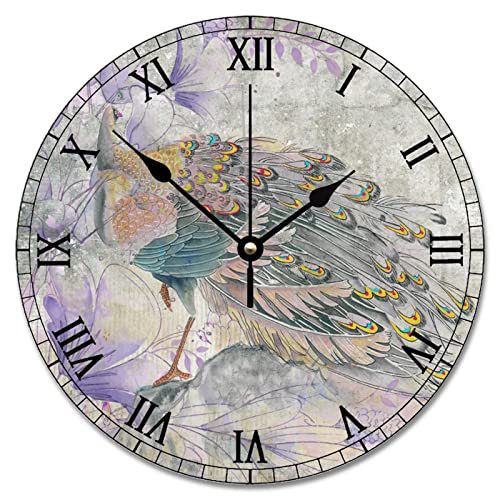 Horloge murale paon silencieuse pour sublimer un mur blanc vide