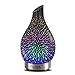 QIROG Umidificatore per aromaterapia in Vetro con fuochi d'artificio 3D Aria purificante silenziosa 7 Diffusore di Oli Essenziali a Cambiamento di Colore Obliquo