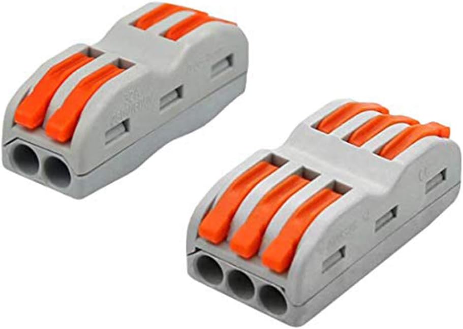 2&3 Conductor Compact Connectors,Wire Connector,Assortment Pack Conductor Compact Wire Connectors,for 2 and 3 Circuit Inline Splices 28-12 AWG(SPL-2,35PCS SPL-3, 35PCS)