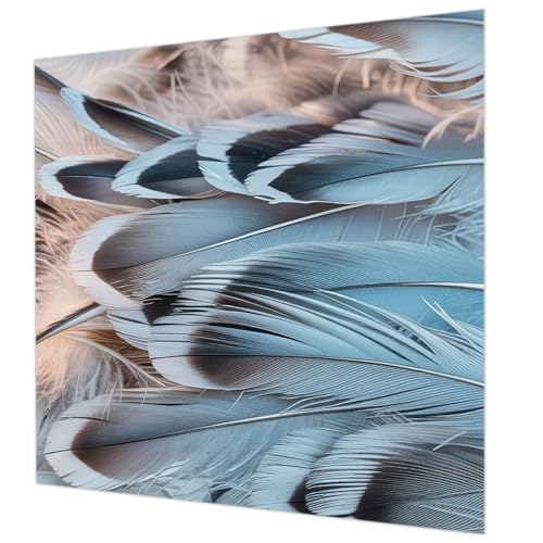 Impression haute qualité pour ce revêtement plumes bleues - 2