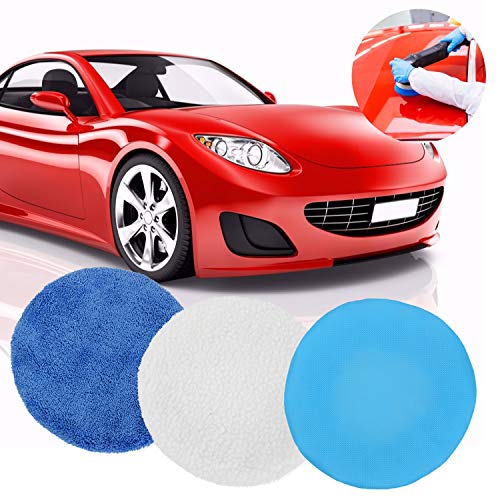 Urlwall 10Pcs 9-10 Inch Polisher Pad Bonnet Orbital Car Buffing Polishing Pad Cover - 5Pcs Microfiber Polish Pad, 3Pcs Car Wax Buffer Pads, 2Pcs Woolen Fleece Polishing Bonnet For Car Waxing Machine #TOP5