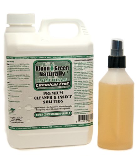 Kleen Green 64oz Concentrate + 8oz Spray invisiable biting mites, bird mites, bed bugs, dust mites, fleas,lice and cockroaches