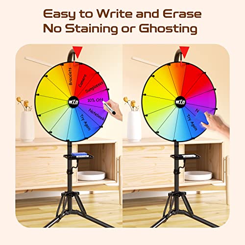 image for GSOW 16 Inch Prize Wheel Tripod, 12 Slots Gradient Color Spinning Whee
