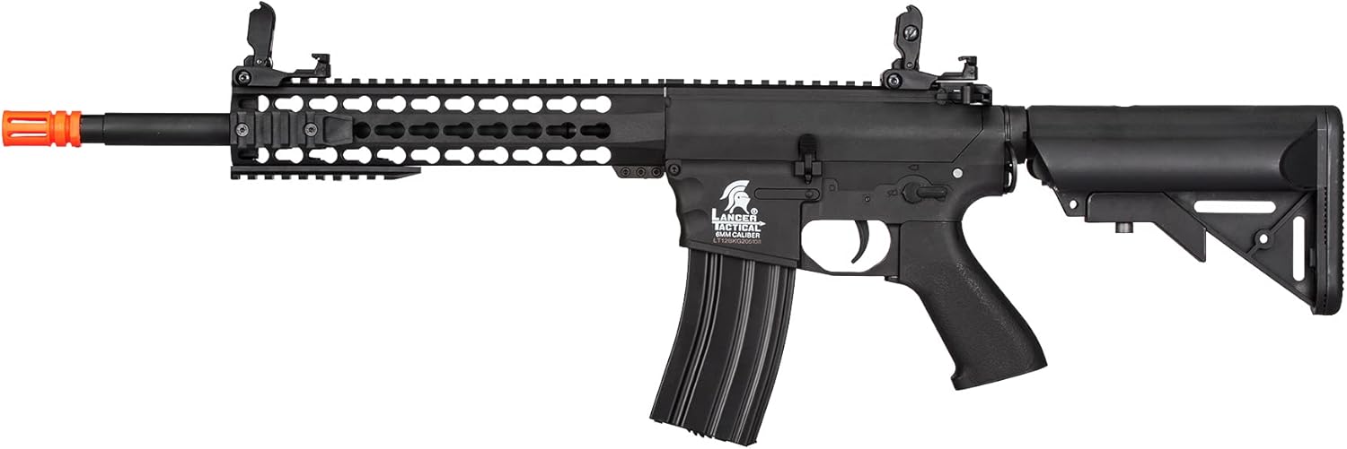 Lancer Tactical Gen 2 Airsoft Rifle HIGH FPS KeyMod M4 GEN 2 Polymer- Electric Full/Semi-Auto Airsoft EVO AEG Rifle Installed HIGH FPS with 0.20g BBS, Battery, Charger