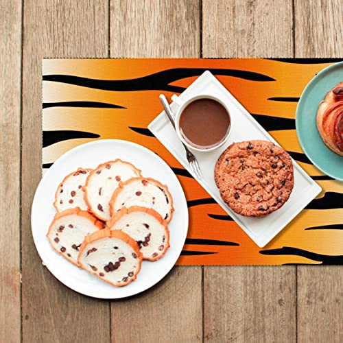 Set de table à rayures tigrées antidérapant et résistant à la chaleur pour repas de fête chic