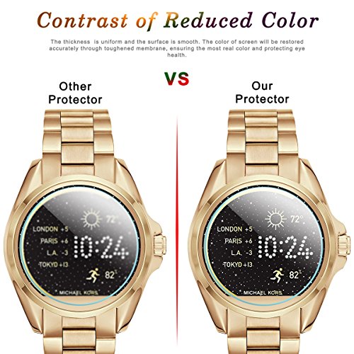 Diruite 3-Pack For Michael Kors Bradshaw Screen Protector, 2.5D 9H Hardness Tempered Glass Screen Protector For Michael Kors Mkt5001 Smart Watch #TOP5