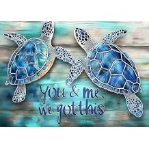 MXJSUA DIY Ocean Turtle Diamond Painting Kits for Adults, Diamond Gem Art Painting for Beginners, Diamond Picture with Full Round Drill Dots Craft Set Gift, 12 * 16 Inch