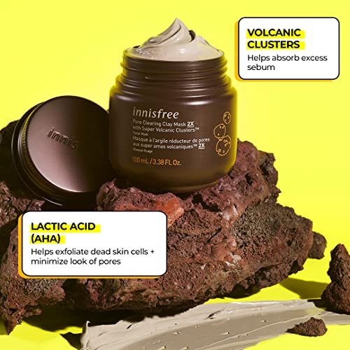 Innisfree Pore Clearing Clay Mask 2X Super Volcanic Clusters Face Treatment, 3.38 Fl Oz (Pack Of 1) #TOP1