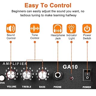 Vangoa Amplificateur pour Guitare Electrique 10W Portable Ampli Guitare Haut-parleur intégré de 5,5 pouces Conférencier… - Les Beatles, Paul McCartney, John Lennon, RIngo Starr, George Harrison Vangoa Amplificateur pour Guitare Electrique 10W Portable Ampli Guitare Haut-parleur intégré de 5,5 pouces Conférencier… – Image 2