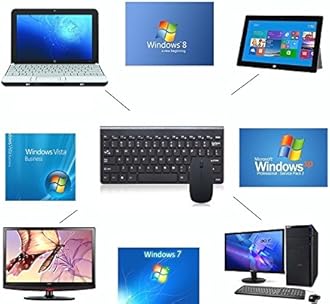 Set of Keyboard and Mouse Wireless Mini Mouse & Ultra Slim Keyboard For PC iOS Window Vista Linux operating system black black