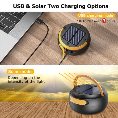 GlobaLink Solar Campinglampe Gelb faltbar mit Powerbank – Ansicht 3