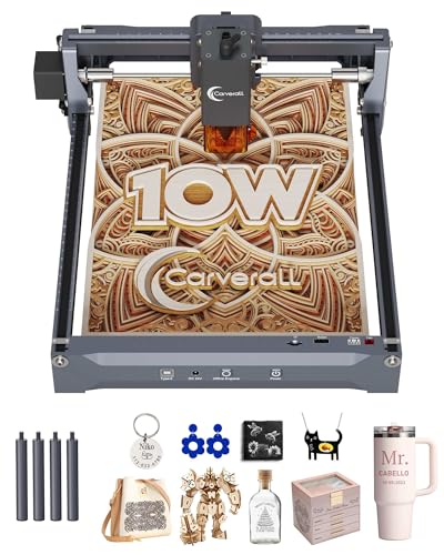 Carverall K15 Pro Laser Engraver 10W-Laser Engraving Machine for Coated Metal Wood Acrylic Glass Stone, 7.9"x11.8" (Near A4) Work Area Offline Engraving CNC DIY Lazer Cutter for Home & Crafting